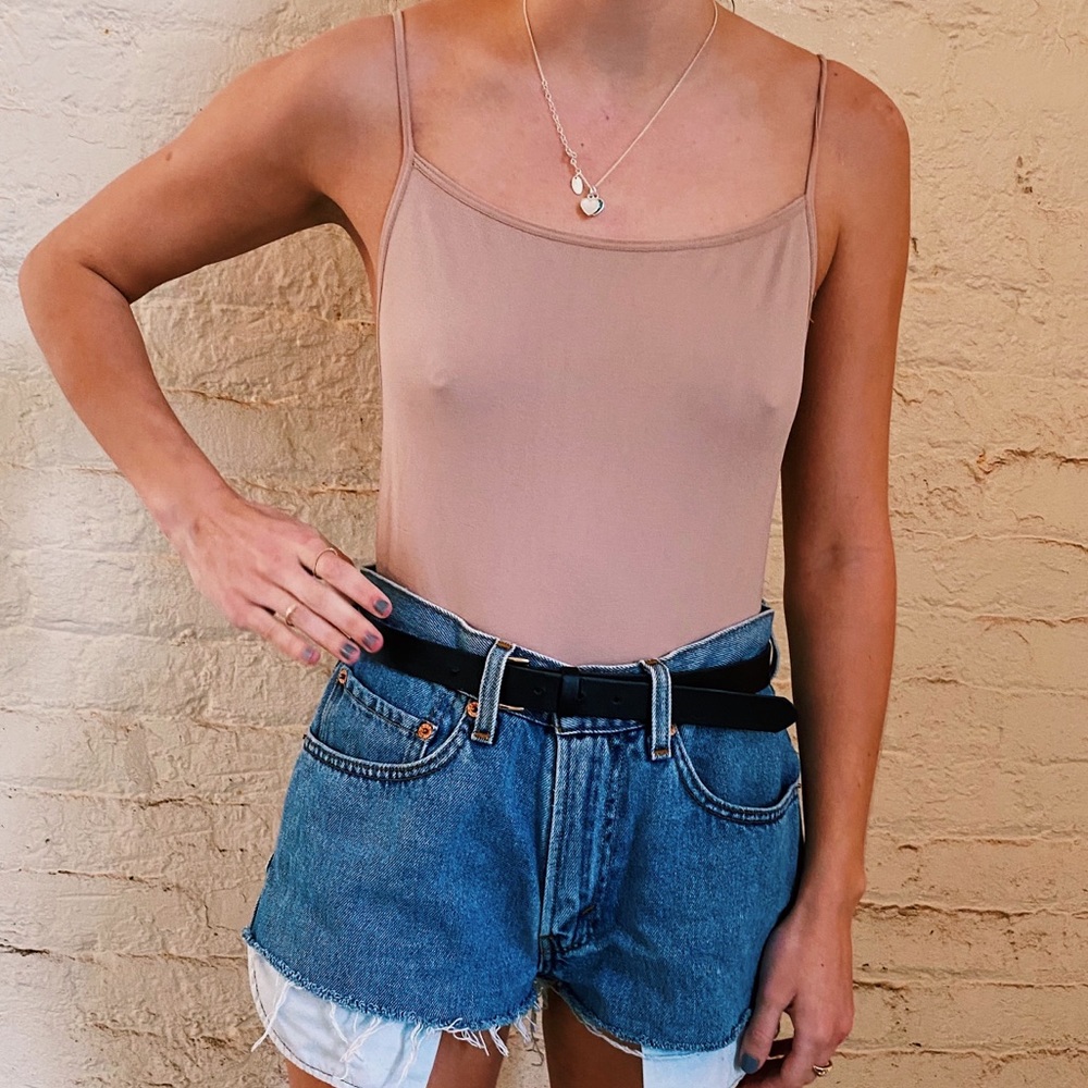 Mauve open back bodysuit